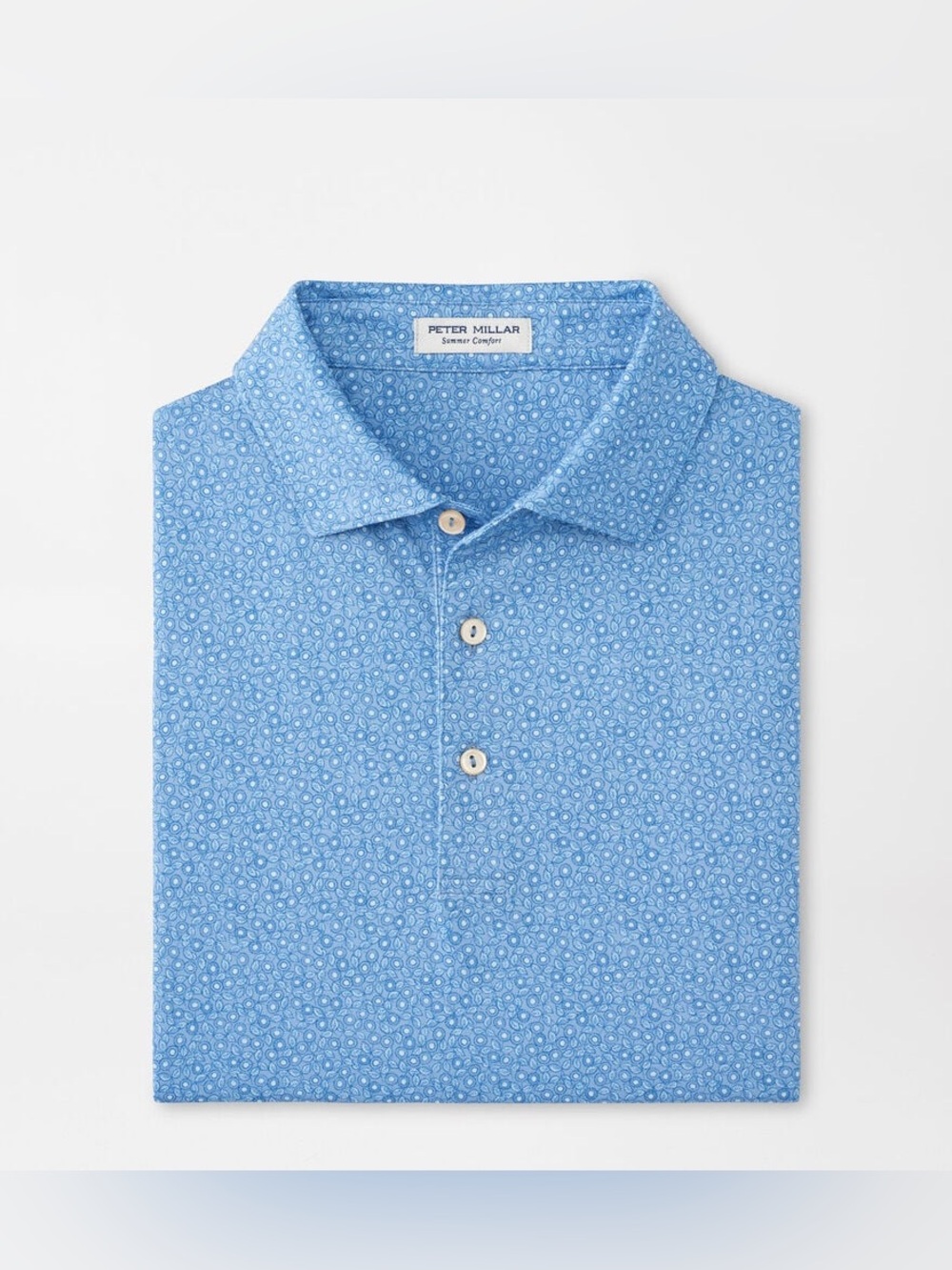 Peter Millar Bristol Floral Performance Jersey Polo Blue Fade XL NWT